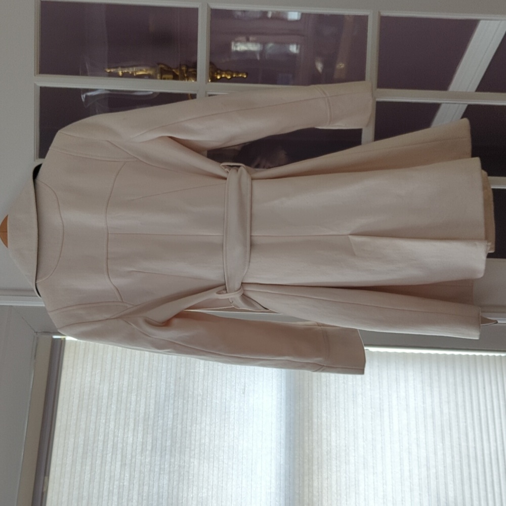Vintage DKNY white with black and white belt peacoat size 6 - Picture 4 of 15